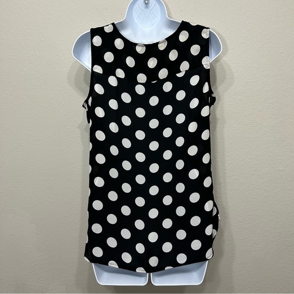 Violet & Claire Polka Dots Size M Tank Top Polka Dots Black Dotted - Picture 5 of 8